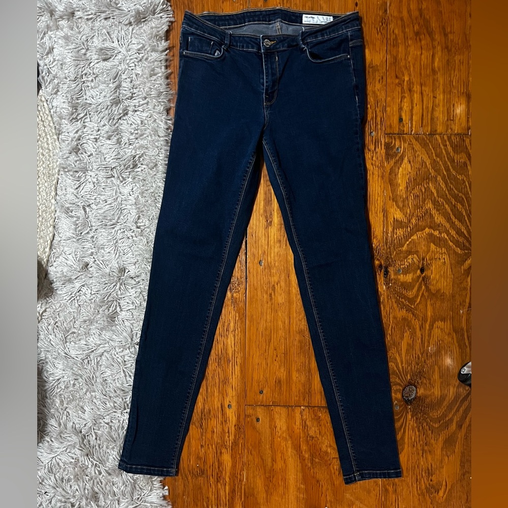 Zara TRF Dark Blue High Waist Skinny Jeans 10